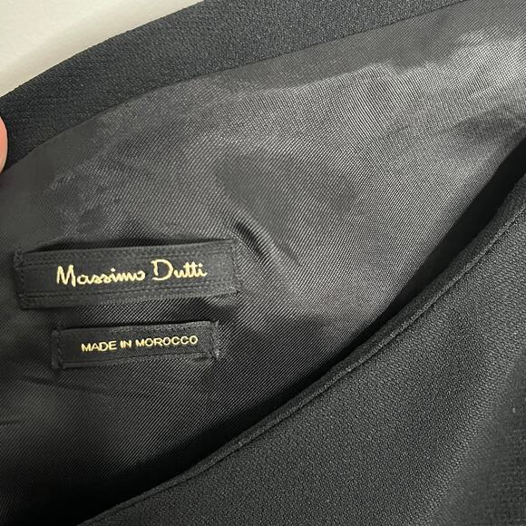 Massimo Dutti Womens One Shoulder Cocktail Dress 6 Black Shift Special Occasion - Picture 5 of 9